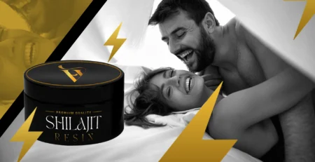Premium quality Shilajit resin with a happy couple, symbolizing enhanced energy and vitality.